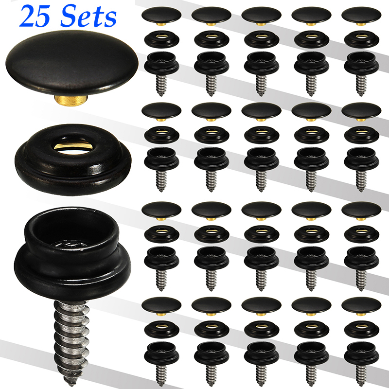 Home Improvement Retail - 75ชิ้น/เซ็ต Snap Fastener สกรู Studs ชุด15มม.คุณภาพสูงอุปกรณ์เสริมเหมาะสำหรับเรือ