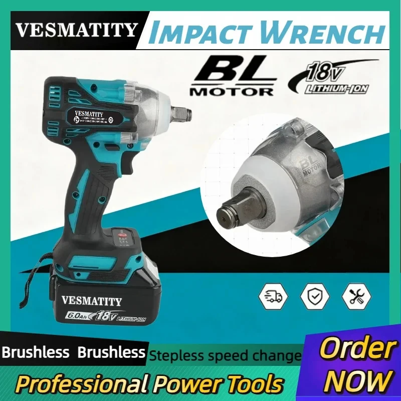 Makita Drill Dtw300 - DTW300 ไขควงไฟฟ้าไร้สายแบบไร้แปรงถ่าน พร้อมฟังก์ชันกระแทก ปรับความเร็วได้ ใช้กับแบตเตอรี่ Makita