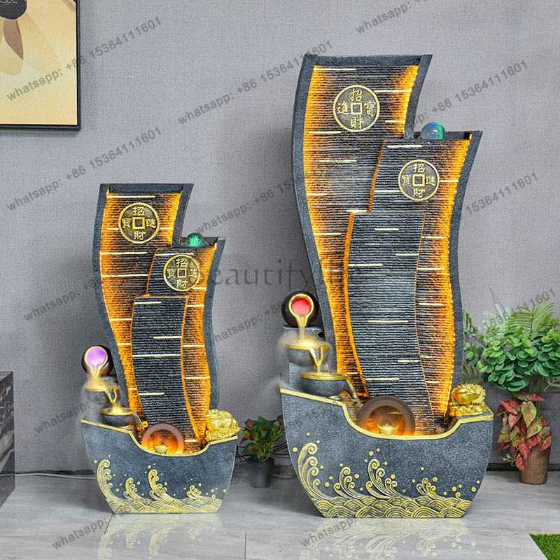 Home Improvement Materials - น้ำพุตกแต่งขนาดใหญ่สำหรับห้องนั่งเล่น ของตกแต่งบ้าน วงล้อฮวงจุ้ย ดีไซน์ล้ำสมัย ของตกแต่งเฉพาะกลุ่ม สร้างสรรค์บ้านให้มีเอกลักษณ์