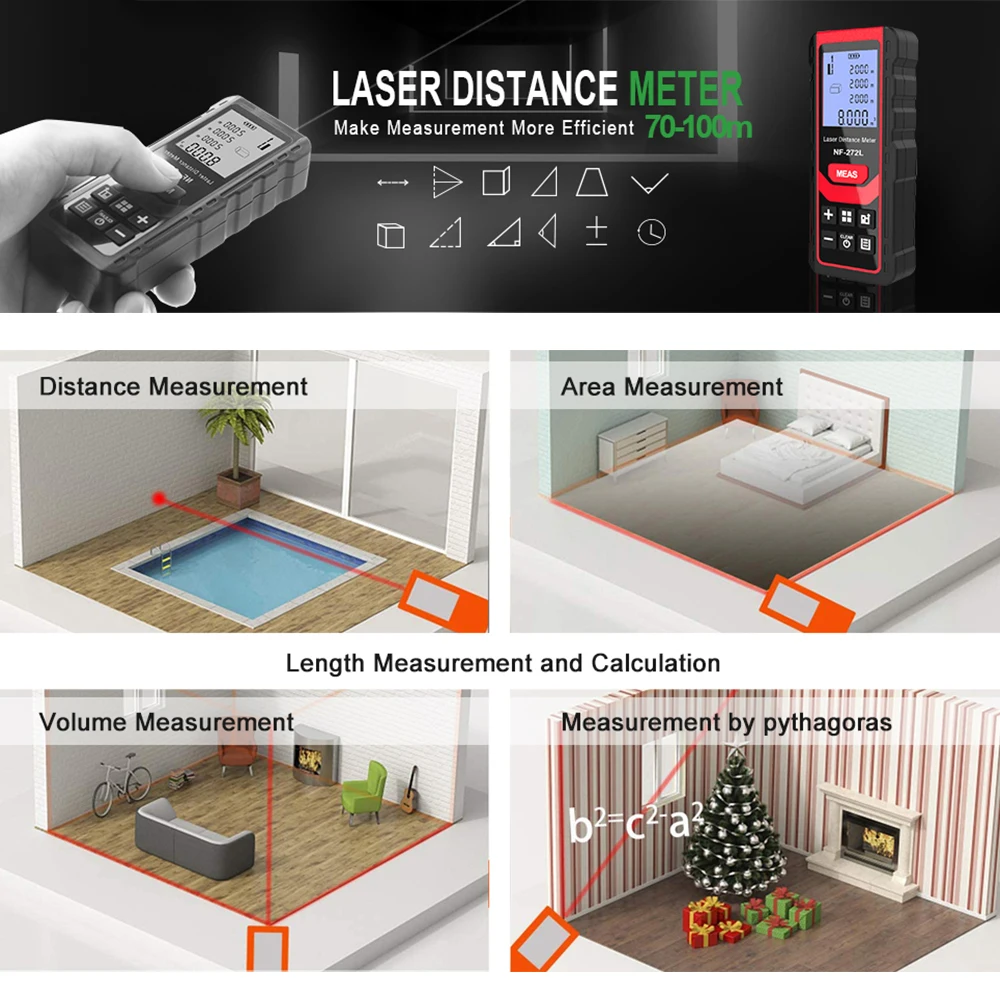 Noyafa เครื่องวัดเมตรเลเซอร์ N - Home Improvement Materials บทวิจารณ์และราคา