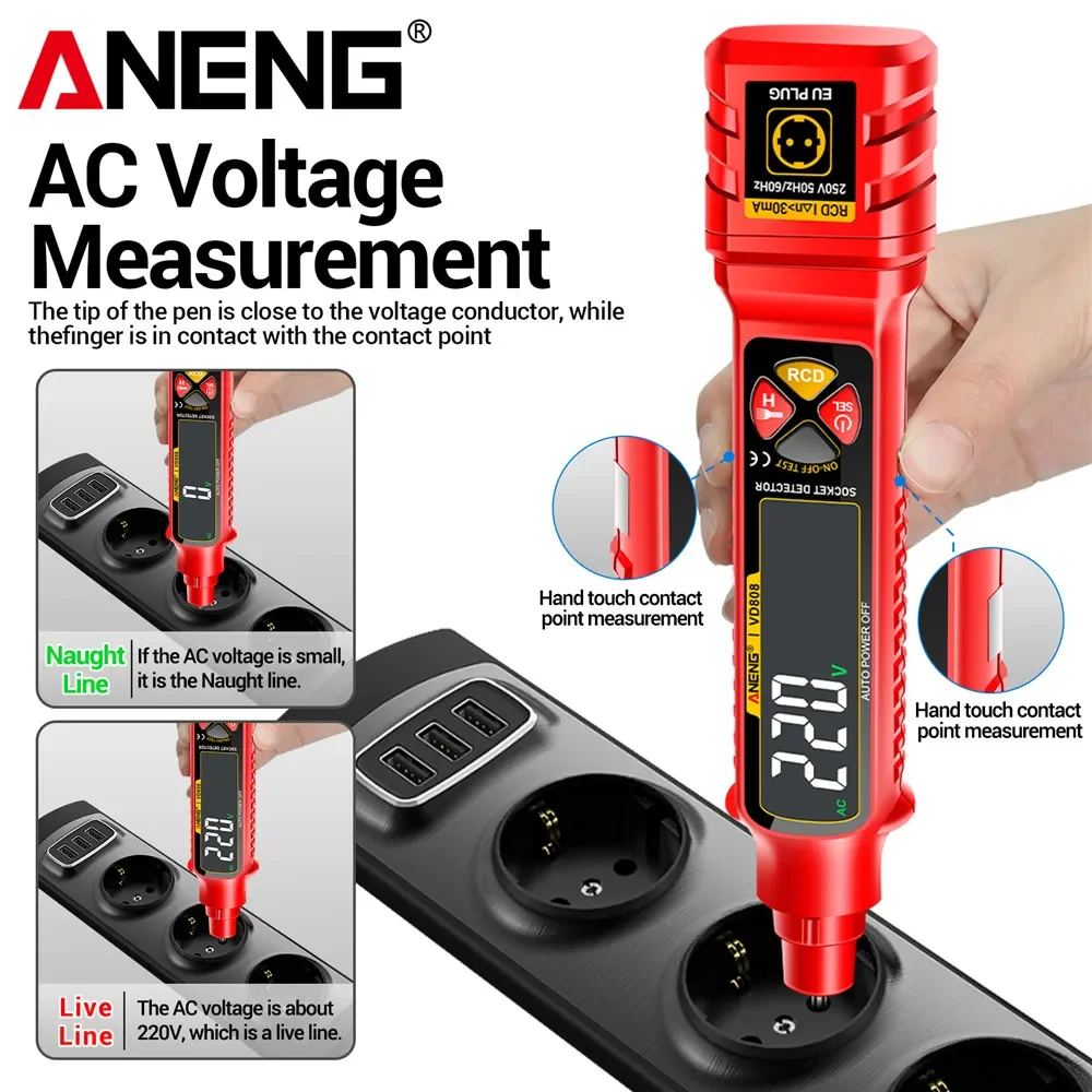ANENG VD808 เครื่องทดสอบซ็อกเก - Circuit Breaker Finder บทวิจารณ์และราคา