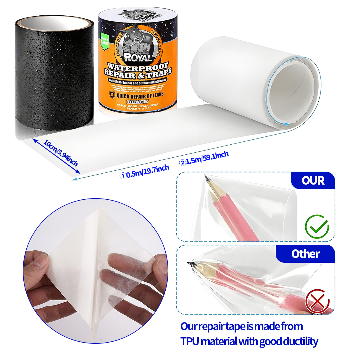 เทปกันน้ําสําหรับซ่อมแซมรอยรั่ - Roof Sealant Patch บทวิจารณ์และราคา